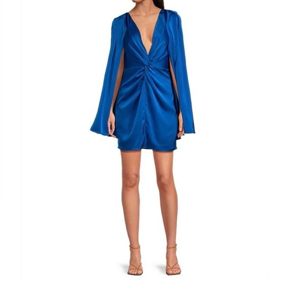 NWT Elegant Blue Draped Mini Dress